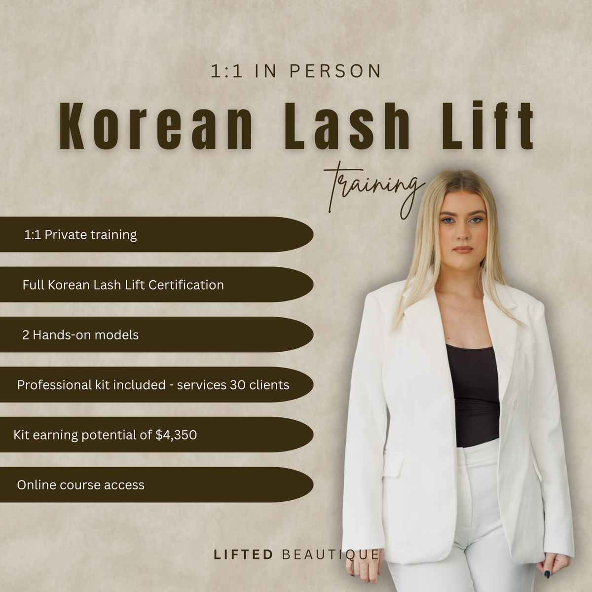 1:1 KOREAN LASH LIFT UP-SKILL